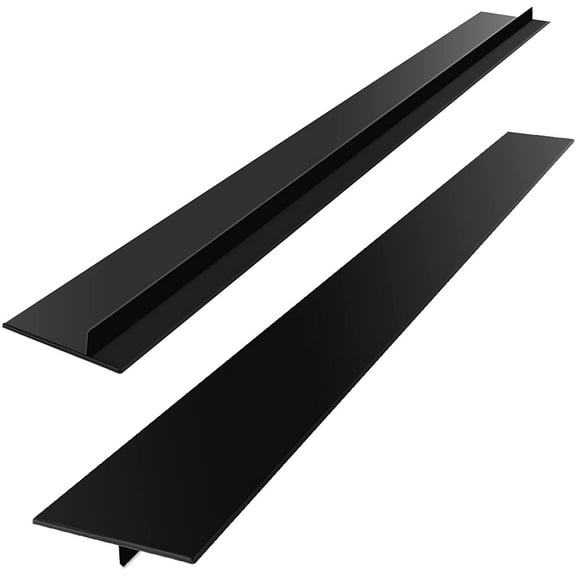 Happon 2 Pcs Kitchen Silicone Stove Counter Gap Cover, 21 inch Long & Extra Wide Stove Gap Filler Range Strips Heat Resistant Gap Guards Black
