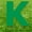 Green, variant on Green Letter K 20 inches tall