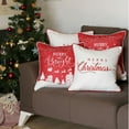 thumbnail image 3 of Decorative Merry Christmas Throw Pillow Cover Set of 4 Square 18" x 18" White & Red for Couch, Bedding, 3 of 7