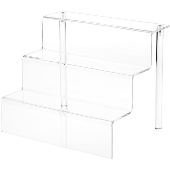 Plymor Clear Acrylic 3-Step Display Stairs, 9.5" H x 12" W x 9.5" D