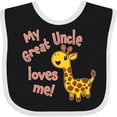 thumbnail image 3 of Inktastic My Great Uncle Loves Me Cute Giraffe Boys or Girls Baby Bib, 3 of 4