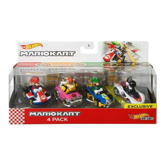 Set de Vehículos Hot Wheels Mario Kart 4 Piezas