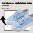 thumbnail image 2 of Women’s Men’s Platform Sneakers Low Top PU Leather Shoe Casual Breathable Lace Up Shoes Fashion Platform Walking Sneakers, 2 of 4