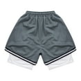 thumbnail image 4 of Alvivi Kids Boys Running Built-in Shorts Basketball Workout Sports Training Bottoms with Drawstring Grey 8-9, 4 of 5