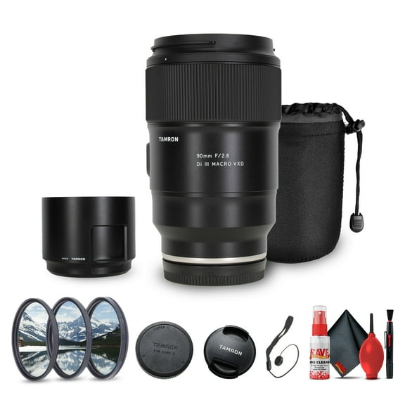 Tamron 90mm f/2.8 Di III VXD Macro Lens for Sony E Bundle with Acccessories