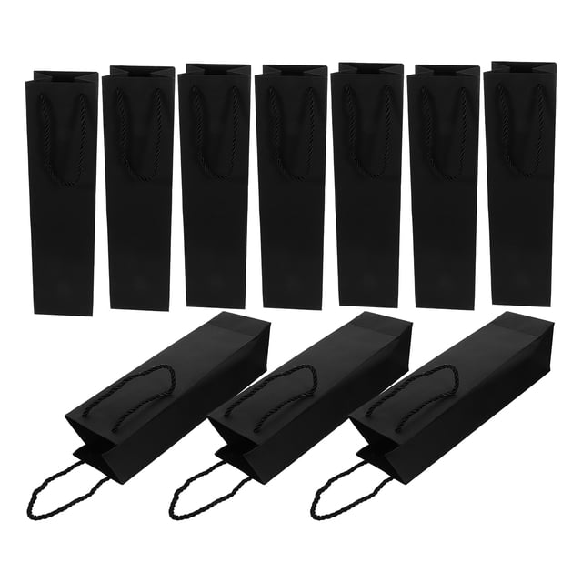 Minkissy 12Pack Paper Bags Pouches Black Paper for Store Use