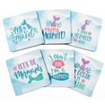 thumbnail image 1 of Inkdotpot Ensemble de 6 sous-Verres Faciles à Nettoyer 4-Zoll Carrés-Réutilisables - Mermaid, 1 of 8