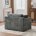 thumbnail image 6 of 45" Wide Oversized Accent Chair, Upholstered Chenille Reading Chair with Curved Armrests, Modern Lounge Chair Single Sofa for the Big Family, 500LBS Weight, Charcoal, 6 of 9