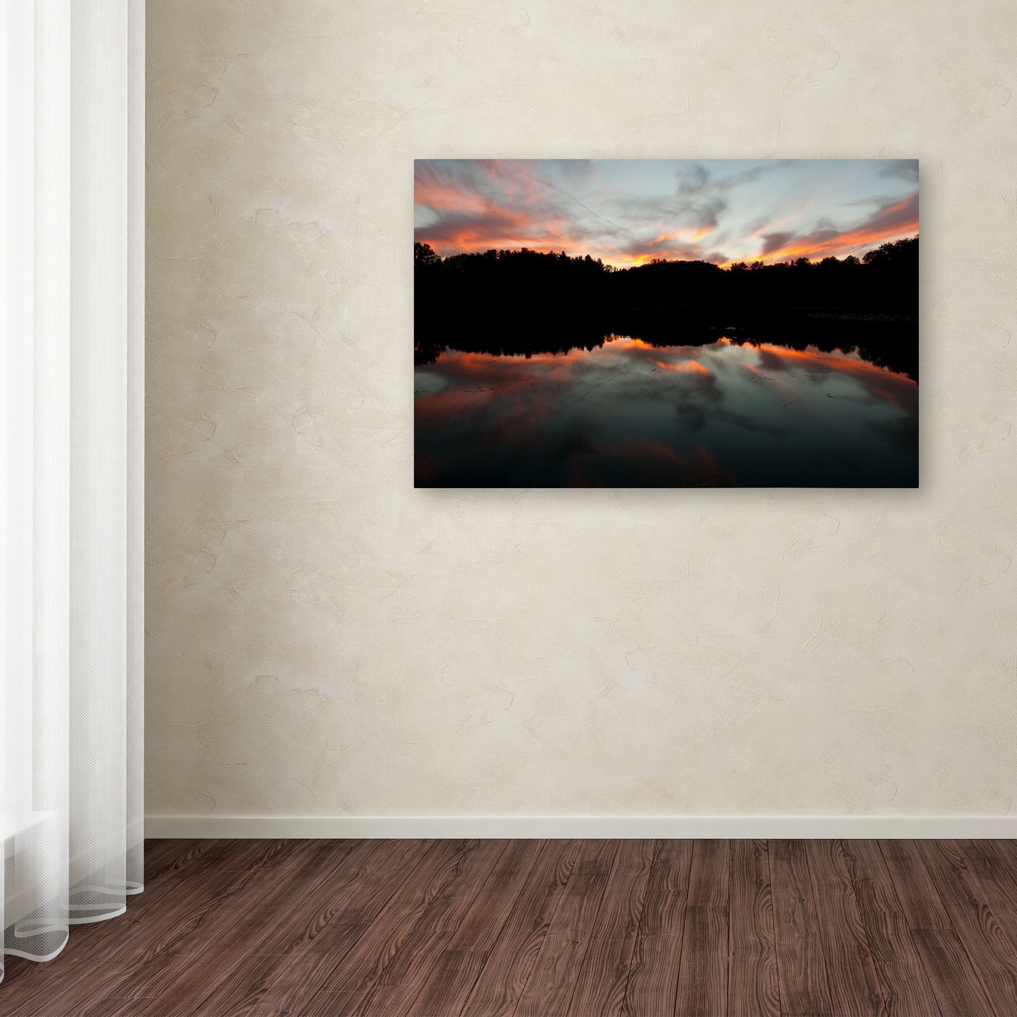 Trademark Fine Art "Kendal Lake Sunset" Canvas Art by Kurt Shaffer