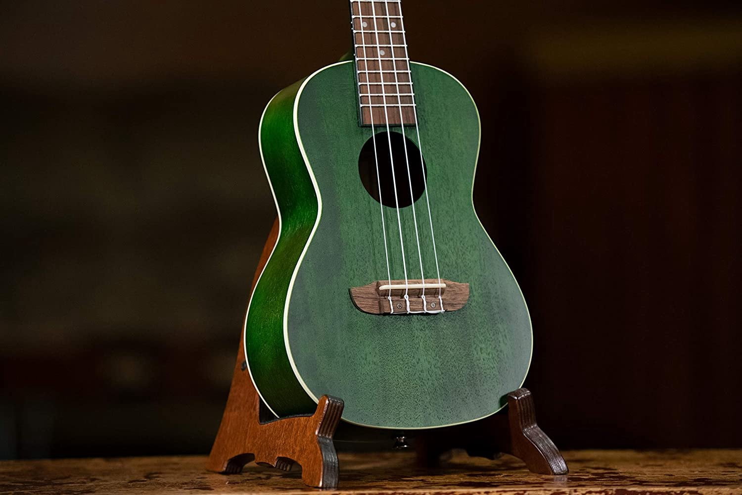 Ortega Earth Series RUFOREST Transparent Green Concert Size Okoume Wood Ukulele