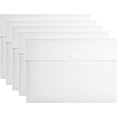 thumbnail image 1 of Carpeta de archivos de poliéster con bolsillos para archivos, sobre de plástico, organizador de cartas de documentos planos con cierre de botón a presión, tamaño carta A4 (paquete de 5, translúcido) Zhivalor CZBG-XM145-4, 1 of 4