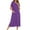 #2_Purple, variant on Summer Nightgown for Women 2025 Crew Neck 3/4 Sleeve Nightdress Front Zipper Ultra Soft Textured Loose Coverup Comfort Casual Pajama Loungewear Pjs Dressess