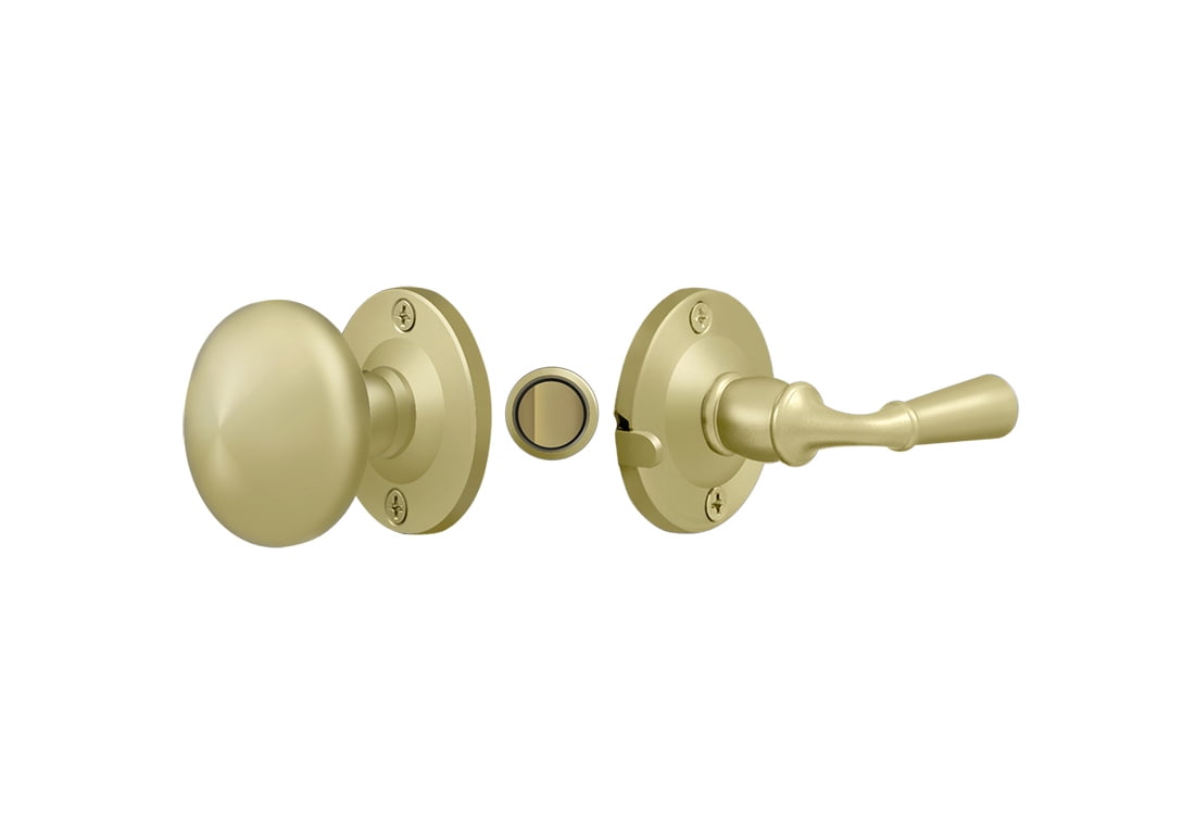Deltana SDL980U3 Storm Door Latch; Round; Tubular Lock; Bright Brass Finish