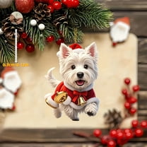 FastXmas 3.14 Inch Christmas Animals Series Acrylic Hanging Decorations,2D-Flat Acrylic Decorative Pendants,Shatterproof Hanging Decorations for Car,Christmas Tree,Bedroom,School Bag Decor