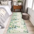 thumbnail image 4 of Runner Rug 2'x6', Green Washable Non-Slip Hallway Runner Rugs, Eucalyptus Leaves Bedside Rugs Floor Mats Carpet Runners for Kitchen Bathroom Laundry Room, 4 of 8