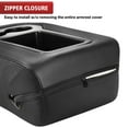 thumbnail image 3 of KBH Center Console Lid Armrest Cover Fit for Chevy Tahoe Suburban Silverado, GMC Sierra Yukon 2007-2014, Black Leather with Zipper Design (Jump Seat), 3 of 8