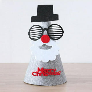 WILLBOND Mini Top Hat Christmas Crafts Kit Snowman Hats for Crafts Black  Christmas Top Hat hairbands and Christmas Glasses Frame for Holiday Craft