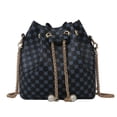 thumbnail image 1 of Bolsa De Hombro Bolso tipo cubo para mujer, con cordón, estilo retro, de piel sintética, a la moda, para mujer (negro) Ehuebsd Para Estrenar, 1 of 2