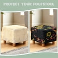thumbnail image 6 of SCRAWLGOD Sunflower Butterfly Leopard Print Ottoman Cover Square, Stretch Ottoman Slipcover Square Removable Soft Storage Ottomans Foot Rest Cover with Elastic Bottom, 6 of 7