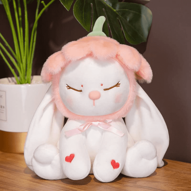White petal rabbit plush 10 small rabbit doll stuffed animal Kawaii plush  girl girl gift like home decoration (squinting) 