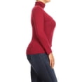 thumbnail image 3 of Women's Solid Long Sleeve Turtleneck Lightweight Pullover Plus Size Top Sweater, 3 of 5