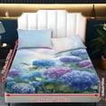 thumbnail image 6 of Xoenoiee Dragonfly Hydrangea Flower Print Premium Fitted Sheet Set, 3 Piece Bedding Set with 1 Deep Pocket Fitted Sheet & 2 Pillowcases, No Flat Sheet Included, Twin XL Size, 6 of 7