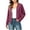 Purple, variant on Puntoco Woman Fashion Solid Color V-Neck Zipper Pocket Long Sleeves Tops Jacket Coat White XL