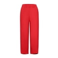 thumbnail image 5 of Women's Pants, Solid Elastic Loose Casual Pants, Daily Bottoms With Convenient Side Pockets, 5 of 5