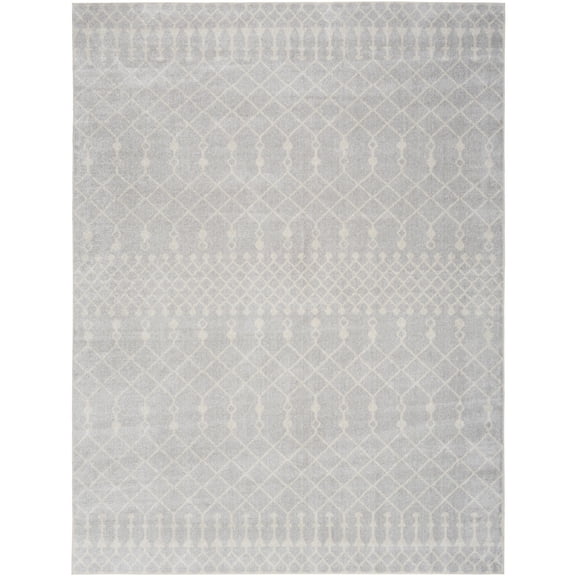 Nourison Astra Machine Washable 5'3" x 7' Grey Bohemian Indoor Flatweave Rug