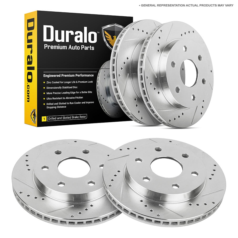 Front and Rear Set Premium Performance Drilled /& Slotted Disc Brake Rotors