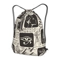 thumbnail image 3 of XMXT Unisex Drawstring Backpack for Women Men, Egyptian Elements Background Waterproof Gym Bag String Bags for Shopping Sport Travel, s, 3 of 8