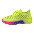 thumbnail image 5 of NOKIO Men's Walking Shoes Summer Non-S𝗅ip Tennis Running Shoes Fashion Colorful 𝖫a𝖼e Up Sneakers Lightweight Breathable Knit Sport Shoes Soft Cushion Sole We𝖽ge Shoes for Training Jogging, 5 of 9