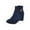 Blue, variant on Fesfesfes Faux-Leather Boots for Women College Wind Suede Women's, Belt Buckle, Side Zipper, Plus Hair 9.5(43)