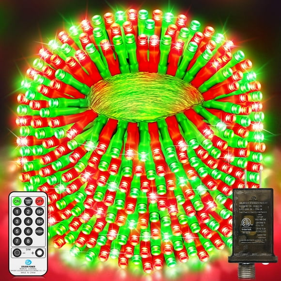 Luces navideñas JXLEDAYY 500 LED, 60 m, resistentes al agua, 8 modos