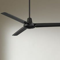 52" Casa Vieja Plaza DC Industrial Rustic 3 Blade Indoor Outdoor Ceiling Fan with Remote Control Matte Black Damp Rated for Patio Exterior House Home