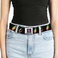 thumbnail image 5 of Grateful Dead Belt, Seatbelt Buckle Belt, Steal Your Face Lightning Bolt Repeat Black Rasta, 34 to 52 Inches, 5 of 9