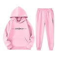 thumbnail image 4 of SGMVNU Girls Boys 2 Piece Outfits Sweatsuit Pullover Hoodie and Sweatpants with Pockets Tracksuits Kids Fall Winter Outfits, Size 3-4 Years, Pink, 4 of 4