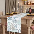 thumbnail image 2 of Aqua Teal Coastal Table Runner 90 Inches Long,Summer Beach Starfish Coral Nautical Cotton Linen Table Runners Dresser Scarves,Decorative Tabletop Scarf Furniture Cover for Home Dinner Party 13"x90", 2 of 8