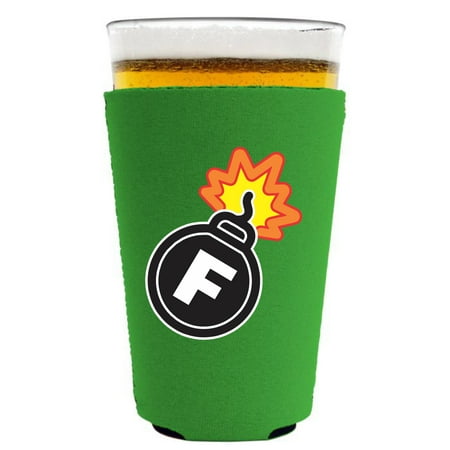 

F Bomb Pint Glass Coolie (Neon Green)