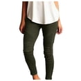 thumbnail image 2 of Green Sweatpants Womens Large Multi Color Fashion Casual Slim Fitting Solid Color Elastic Pants with Pockets, 2 of 6