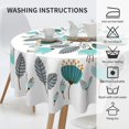 thumbnail image 4 of Teal Floral Round Tablecloth 60 Inch Farmhouse Rustic Tablecloth Spring Summer Table Cloth, Boho Bohemia Flower Outdoor and Indoor Table Cover for Home Party Dinning Picnic, 4 of 6