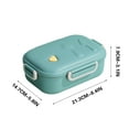 thumbnail image 1 of Bento Box apto para microondas con 3 compartimentos para almuerzo de oficina, recipiente de plástico de 214 g para preparar comidas, ideal para controlar las porciones y una alimentación saludable., 1 of 9