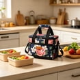 thumbnail image 4 of FastXmas Lunch Bag, Insulated Lunch Box, Soft Cooler Cooling Tote , Double Zipper and Handle Design Lunch Bag for Adult Men Women, Black(9.8"x6.3"x7.8"), 4 of 6