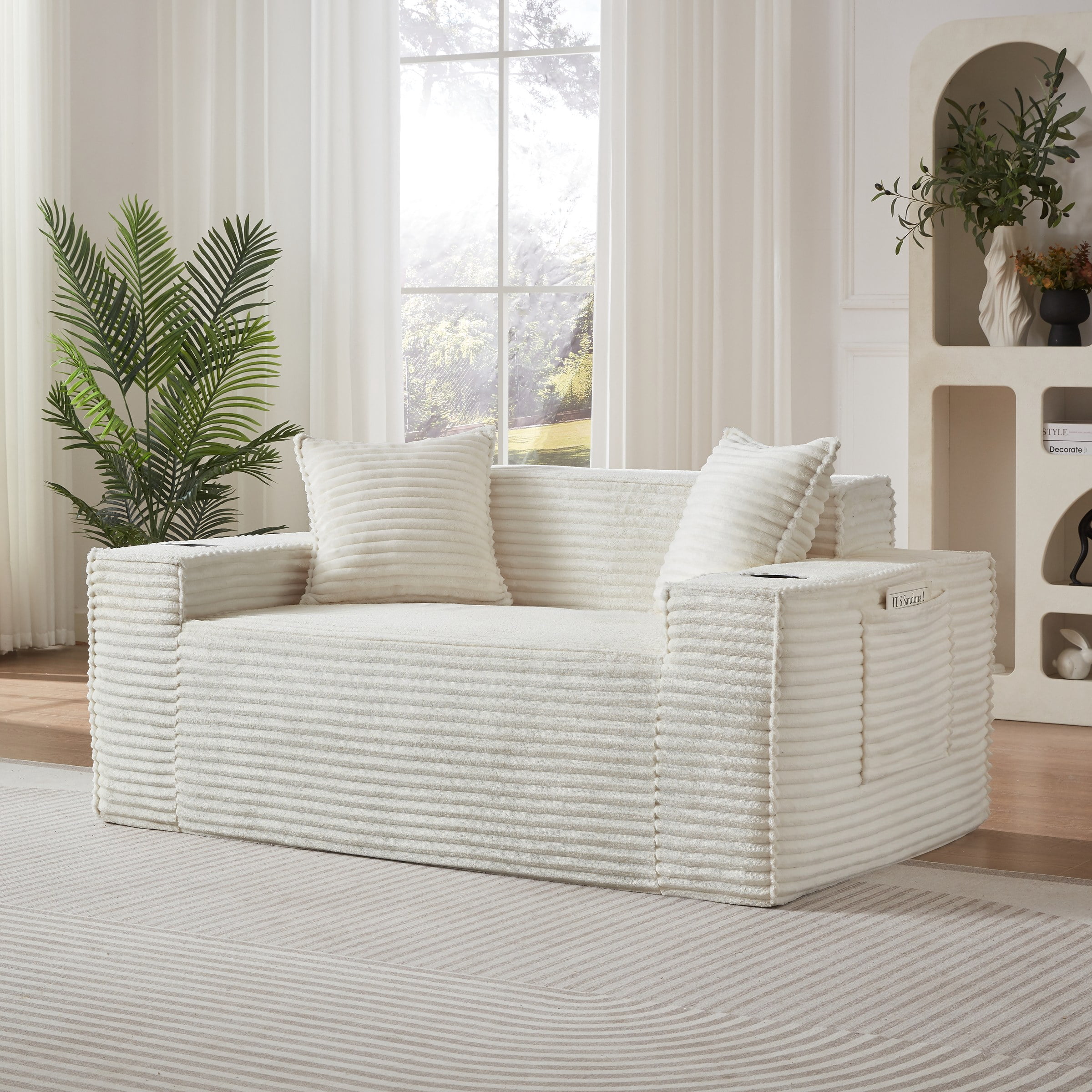 2Seater Sofa Boneless Couches,No Assembly Needed, Modern Sofa for Compact Living Rooms, Apartments, and Offices