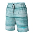 thumbnail image 4 of Logiee Teal Turquoise Wood Print Mens Swim Trunks Quick Dry Board Shorts,Breathable Hawaii Beach Shorts Swimwear Bathing Suits-X-Large, 4 of 6