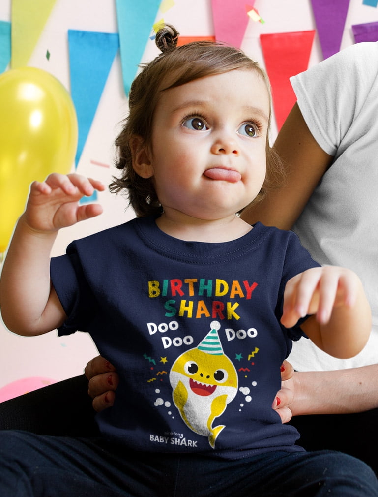 Baby Shark Themed Birthday T Shirt for Toddlers Fun Comfy Perfect for Shark Loving Boys and Girls Birthday Celebrations 3T Navy