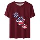 thumbnail image 3 of Camisetas de Manga Corta para las Mujeres, Blusa de Manga Corta de la Moda Del Día de la Independencia Hecha de Poliéster Cómodo para la Primavera Verano, Blusas de Manga Corta para las Mujeres, 3 of 7