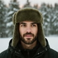 thumbnail image 3 of Jiibva Unisex Winter Trapper Hat, Thickened Winter Ushanka Hat, Mens Pilot Bomber Hat With Ear Flaps for Outdoor Skiing Skating, 3 of 7