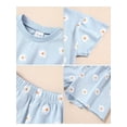thumbnail image 3 of CARETOO Toddler Girl Clothes Baby Girls Outfits 12M-5T Summer Floral Print Shirt+Shorts+Headband 3pcs Baby Clothing, 3 of 6
