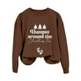 thumbnail image 1 of Sweat à Capuche Sans Manches à Manches Longues Imprimé Arbre de Noël pour Femmes, 1 of 4